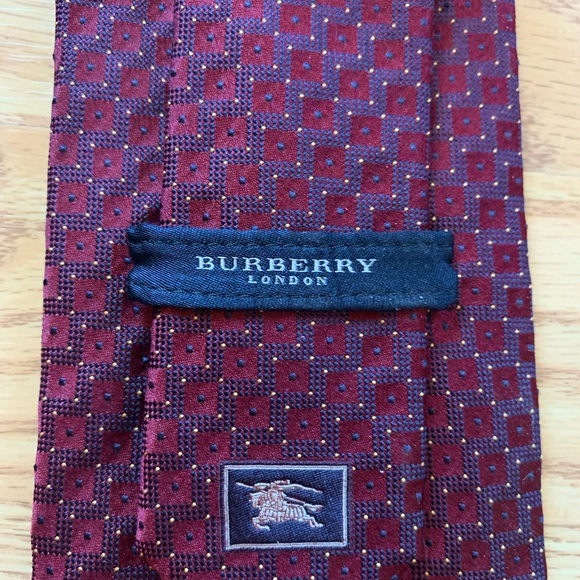 Burberry Other - Burberry Red & Blue Geometric Pattern Silk Tie